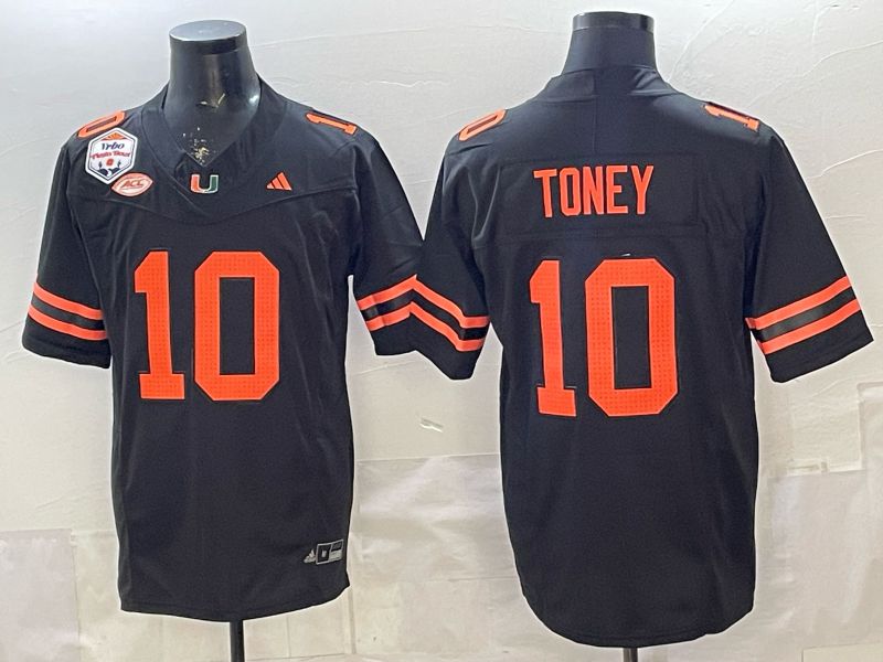 Men 2026 Miami Hurricanes #10 Toney Black 3th generations Limited NCAA Jersey 05